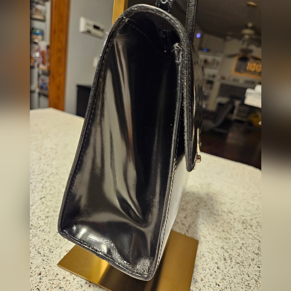 FURLA - EUC-ABSOLUTELY STUNNING Black Patent Leather Crossbody - Picture 3 of 15